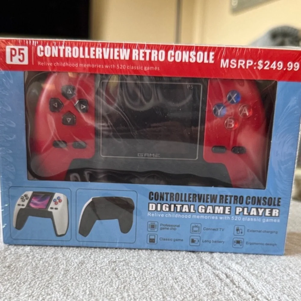 P5 Retro Console Red 520 Digital Game Player Controllerview TV Handheld ($249)